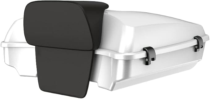 Advanblack Road Glide Tour Trunk Pack White Hot Pearl Razor Tour Trunk Pack Backrest Pad for '97-'25 Harley Touring Road King Street Glide Electra Glide CVO models