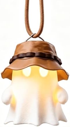 Cute Camping Ghost Night Light, Ghost Squad 3D Printed Lantern Shade Set, Cute Home Decor Squishy Lamp, for Birthday Halloween Decorations ，B