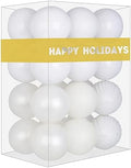 White 3.2" Large Christmas Balls - Christmas Tree Decoration Ornaments Shatterproof Hanging Balls for Birthday Halloween Holiday Wedding Decorations Set of 24pcs