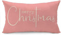 Allorry Christmas Pillow Covers Xmas Decorative Christmas Pink Cotton Cloth Linen Cloth Pillow Cover Sofa Cover Decorative Rectangle Length 12X20 inches