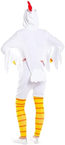 Tipsy Elves Adult Chicken Halloween Costume - Poultry Halloween Jumpsuit for Men