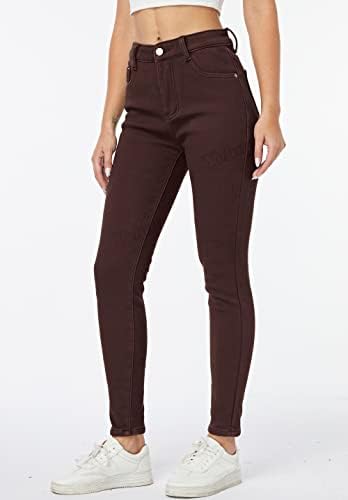 Yehopere Women's Winter Fleece Lined Jeans Slim Fit Warm Skinny High Waist Denim Jean