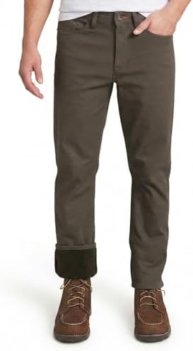 Weatherproof Vintage Fleece Lined Pants Men's - Regular Fit | Soft & Warm, Cold Weather Insulated Canvas Winter Pants for Men