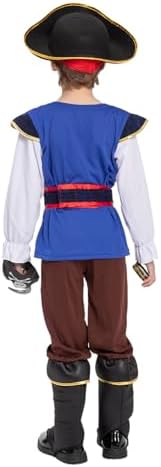 14pcs Pirate Costume for Boys and Girls with Accessories Halloween Costumes Gifts