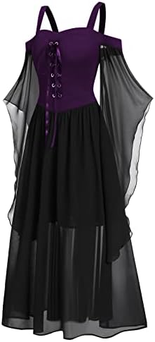 CHARMMA Women's Plus Size Butterfly Sleeve Gothic Halloween Dress