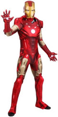 Men's Deluxe Marvel Iron Man Costume with Officially Licensed Mask, Gloves, Boot Covers, and Armor
