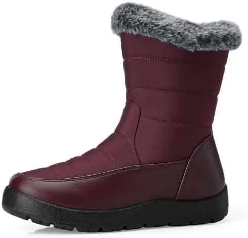 SHIBEVER Women Winter Snow Boots: Waterproof Fur Insulated Warm Ankle Boot