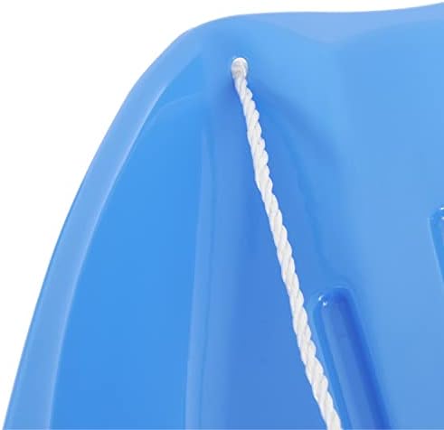 Slippery Racer Downhill Xtreme Flexible Adults and Kids Plastic Toboggan Snow Sled for Up to 2 Riders with Pull Rope, (2 Pack) (Blue/Blue)