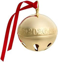 Wallace 2026 Gold-Plated Sleigh Bell Ornament 37th Edition - Penguins and Presents Annual Collectible - Handcrafted Holiday Bell with Gift Box, Velvet Pouch and Ribbon