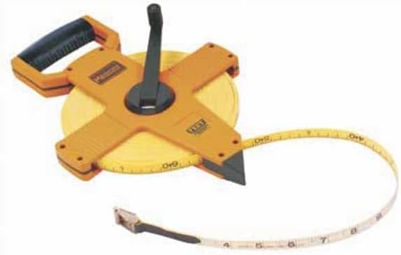 Keson OTR10M50 Open Reel Fiberglass Tape Measure Reel with Double Hook (Graduations: 1/10, 1/100 & m, cm, 2mm), 15M / 50-Foot