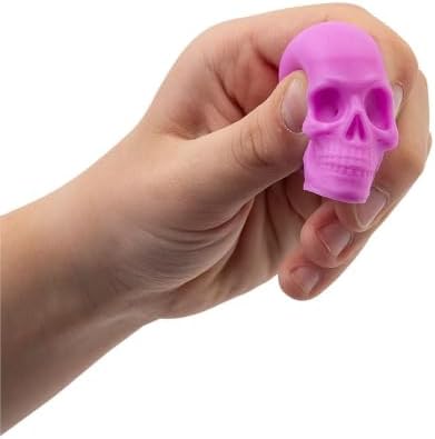 Fun Express Mini Halloween Skull Mochi Squishies, 48 Pc Squishy Fidget Toys