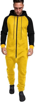 COOFANDY Mens Jumpsuit Onesie Hooded Full Zip One Piece Jogging Tracksuit
