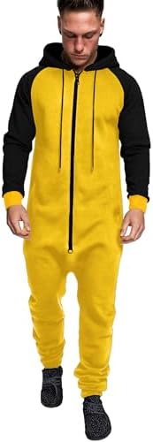 COOFANDY Mens Jumpsuit Onesie Hooded Full Zip One Piece Jogging Tracksuit