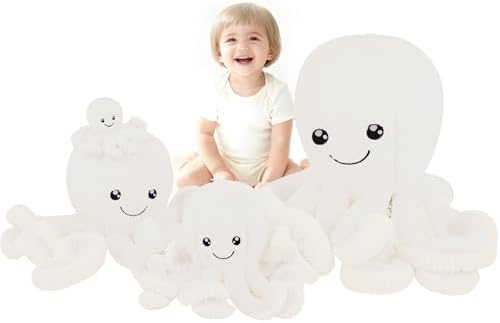 DENTRUN Octopus Plush Toy, Cute Stuffed Animal in 5 Colors 4 Sizes for Gift
