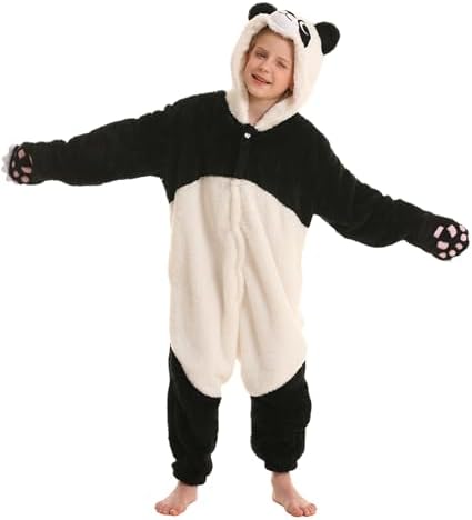 Animal Onesie Pajamas for Kids, Soft Flannel Halloween Cosplay Costume for Boys Girls
