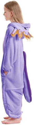 Animal Onesie Pajamas for Kids, Soft Flannel Halloween Cosplay Costume for Boys Girls