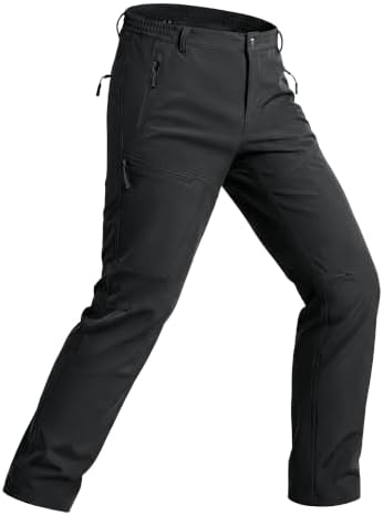 MAGCOMSEN Mens Snow Ski Pants Fleece Winter Outdoor Hiking Waterproof Pants