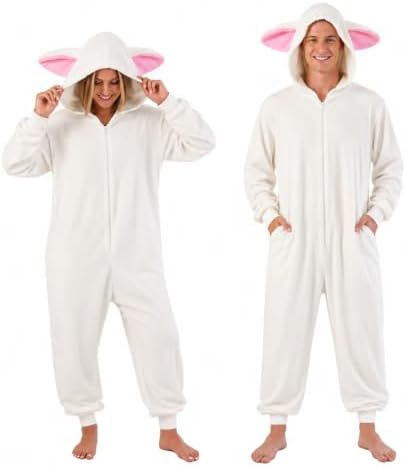 Funziez! Slim Fit Adult Onesie - Animal Costume - Plush Unisex Halloween One Piece Cosplay Suit for Women and Men