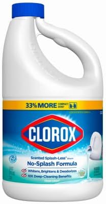 Clorox 32339 Splash Less Bleach, Clean Linen Scent, 77 oz. - Quantity 6
