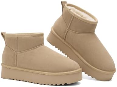 OXSTAR Winter Snow Boots for Women Cozy Plush Line Suede Boot