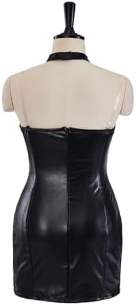 Women's Cady Heron Cosplay Costume Black and Pink Bodycon Mini Dress with Choker for Halloween Party