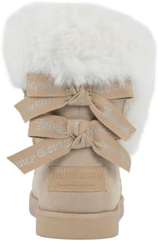 Juicy Couture Women's Slip On Winter Snow Boots Warm & Insulated Fur Lining Comfortable Fashion Booties