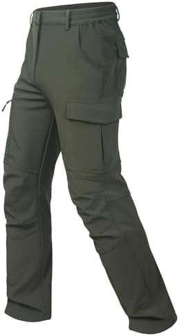 Men's Snow Pants Ski Softshell Warm Outdoor Fleece Lined Insulated Waterproof Winter Work Travel Hiking Pants