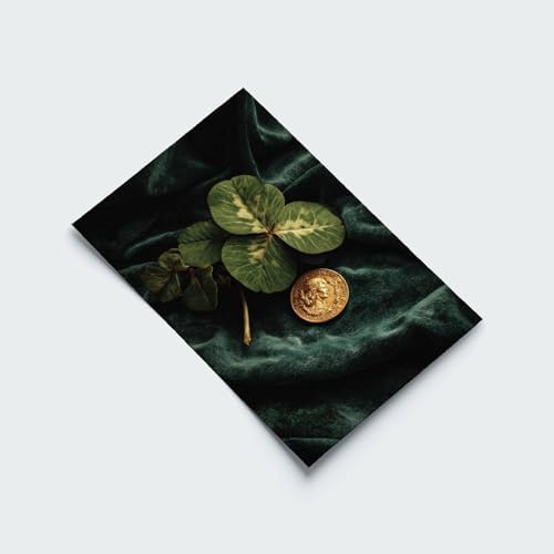JDBeehpy (Unframed, Canvas Only Wall Art Canvas Retro Lucky Coin Clover Lucky Irish Blessing Gift Minimalist Room Bedroom Poster Saint Patrick Decoration 12x18inch(30x45cm)