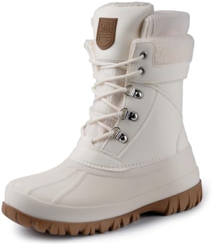 FREE SOLDIER Women's Waterproof Winter Cold Weather Snow Boots for Women Outdoor Fashion Duck Boots Comfortable Insulated