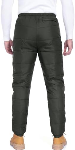 Men's Snow Ski Pants Winter Warm Down Pants Insulated Puffer Trousers