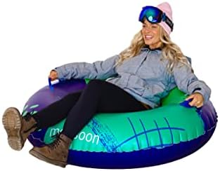 monsoon [Glider] Luxury Snow Tube for Sledding Heavy Duty Sleds with Handles for Adults - Green