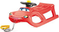 Snow Sled for Kids - SnoWheel Sledge - Toboggan with Pull Rope and Decorative Steering Wheel; Outdoor Plastic Winter Sleigh for Toddlers & Kids