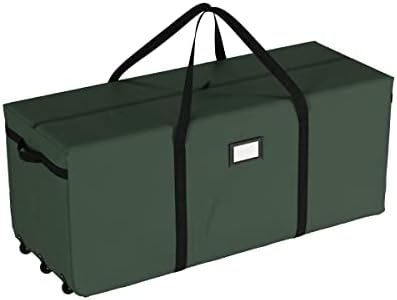 Elf Stor Christmas Tree Storage Bag with Wheels, Green, 59”x21.75”x24.5”