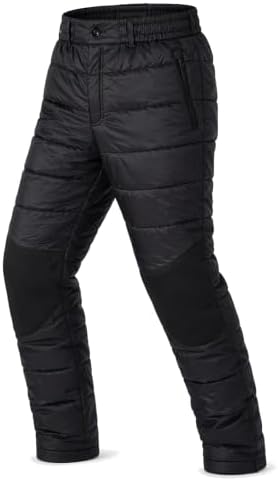 Men's Winter Warm Puffer Pants Loose Utility Insulated Pants, Outdoor Windproof Ski Snow Pants