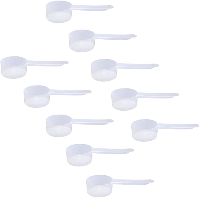23cc Long Handle Measuring Scoop (1.5 Tablespoon / 23mL) - Heavy-Duty Plastic Spoon for Powders, Protein, Coffee, and Baking, 10-Pack