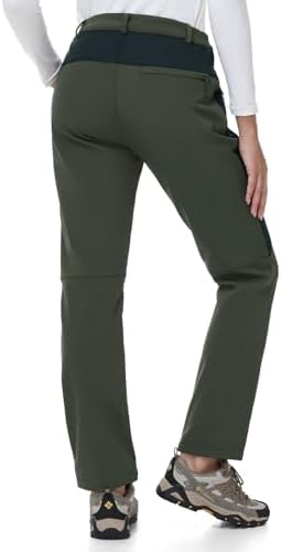 TBMPOY Women's Fleece Lined Ski Snow Pants Waterproof Winter Cargo Hiking Warm Thermal Softshell Insulated Outdoor Pant