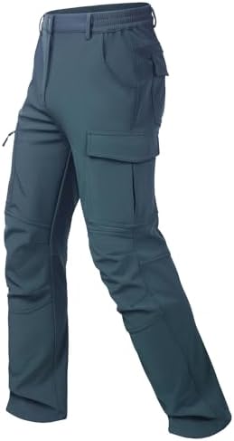 Men's Snow Pants Ski Softshell Warm Outdoor Fleece Lined Insulated Waterproof Winter Work Travel Hiking Pants