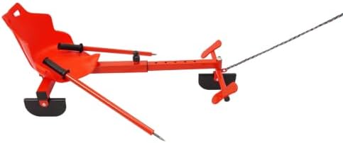 Snow Sled 198LBS Capacity Modern Snow Scooter with 5.9FT 165.35LBS Pulling Force Rope, Length Adjustable Ski Scooter Snow and Ice Skate for Skiing, Ice Skating Red+ Black