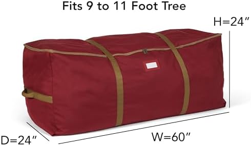 Covermates Christmas Tree Cinch Bag, Fits 9-11 ft Trees, Red