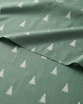 Christmas Sheet Set, Sage Pine Trees, Holiday Xmas Bedding Set - Split King