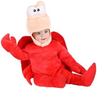 Disney The Little Mermaid Sebastian Costume for Infants, for Cosplay, Halloween, Beach Party, & Couples Dress Up