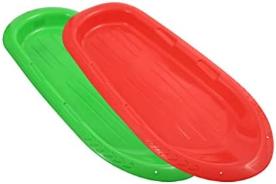 Superio Toboggan Snow Sleds for Kids and Adults, 36"/48" Heavy Duty Plastic Sliders with Handles and Hole for Pull Ropes- Kid and Adult Winter Fun