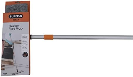 Superio Miracle Mop Microfiber Flat Mop Best for Hardwood, Laminate, Tile, Vinyl Plank Flooring, Wall, with Velcro Microfiber Mop Pad