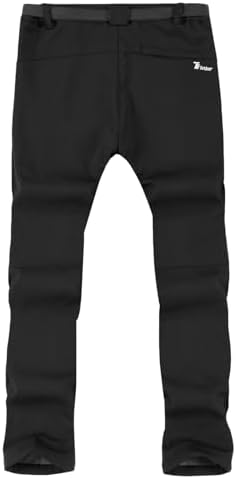 TBMPOY Men's Snow Ski Hiking Pants Waterproof Winter Fleece Lined Pants Camping Skiing Ice Fishing Pants with Belt