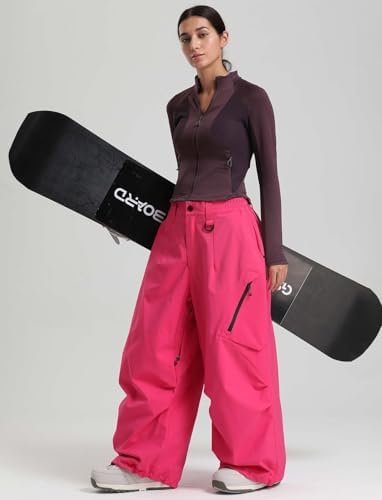 GSOU SNOW Mens Womens Ski Snow Pants Baggy Snowboard Pants Waterproof