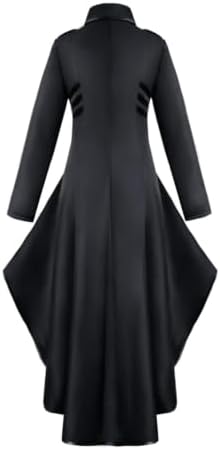 AI'MOURI Gothic Tailcoat Halloween Costumes for Women, Medieval Irregular Hem Steampunk Corset Victorian Tailcoat Jacket