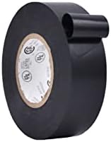 WOD ETC766MS Black Electrical Tape, 1 inch x 66 ft. UL/CSA/CE Listed Core, Rated up to 600V and 176F, 8 Mil Thick, PVC Vinyl Waterproof, Flame Retardant for Electric Wiring