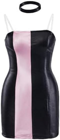 Women's Cady Heron Cosplay Costume Black and Pink Bodycon Mini Dress with Choker for Halloween Party