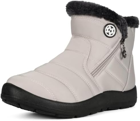 Eagsouni Snow Boots for Women Winter Waterproof Warm Zip Ankle Boots