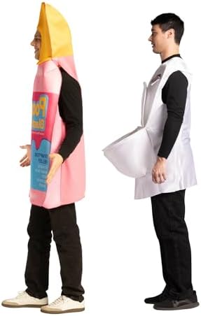 Poop No Blasto Pink Tummy Relief (30122-OS) & Toilet (7239) Couple Halloween Costume, Women and Men, One Size Fits Most Adults